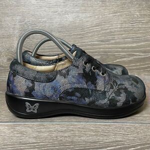 Alegria Kimi PRO Stone Roses Womens Sz 6-6.5/EU 36M Leather Metallic Floral Shoe